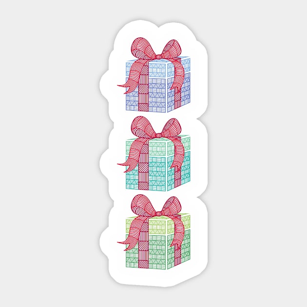 Patterned Presents Sticker by molshevska